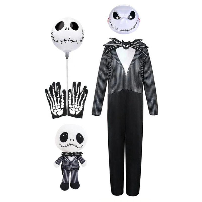 Boys Jack Skellington Striped Halloween Costume
