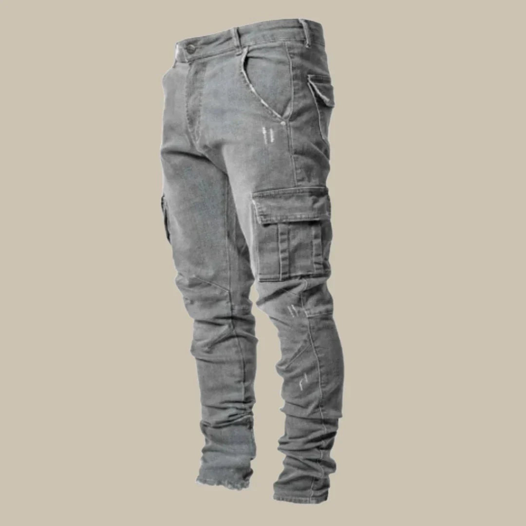 Men's Stretch Cargo Jeans with Tapered Fit