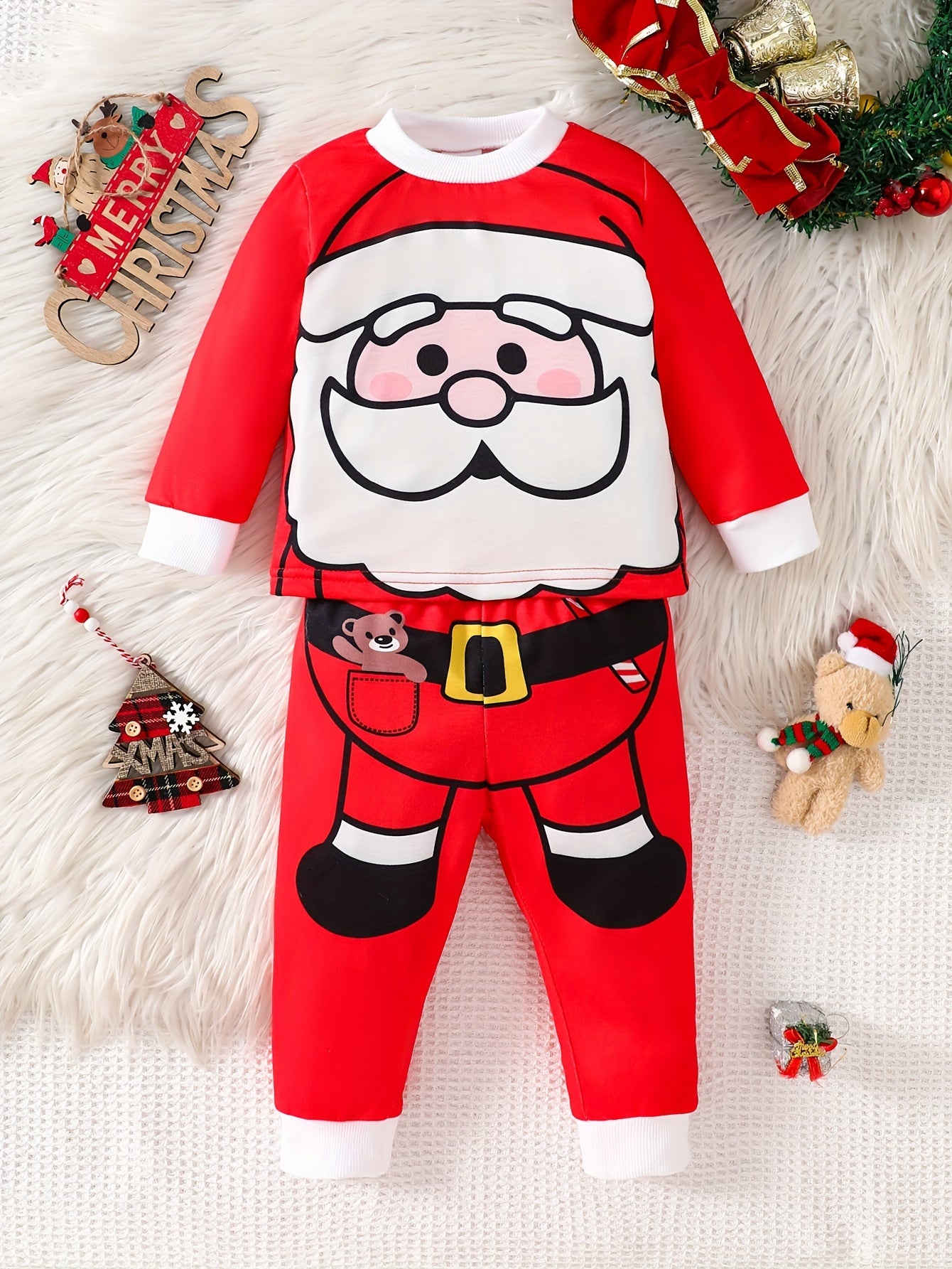 Baby Christmas Outfit – Long Sleeve Top and Pants Set