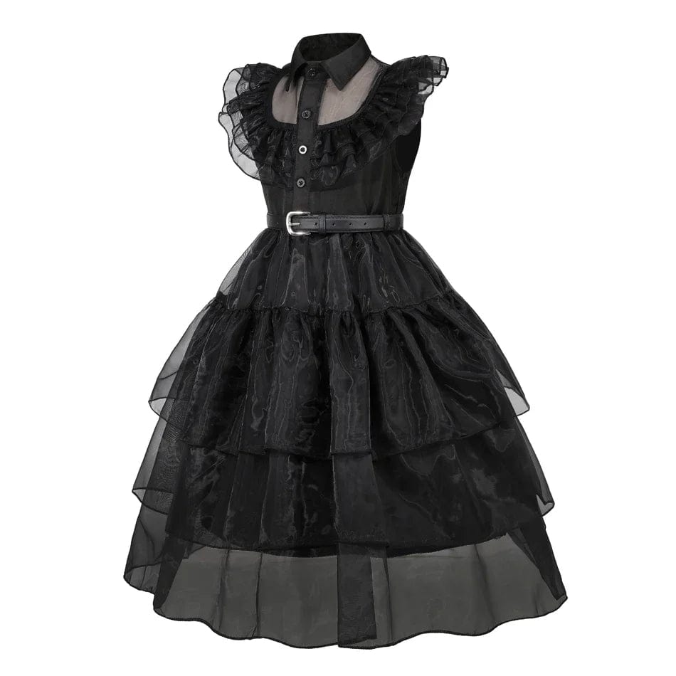 Kids’ Black Gothic Dress with Optional Accessories