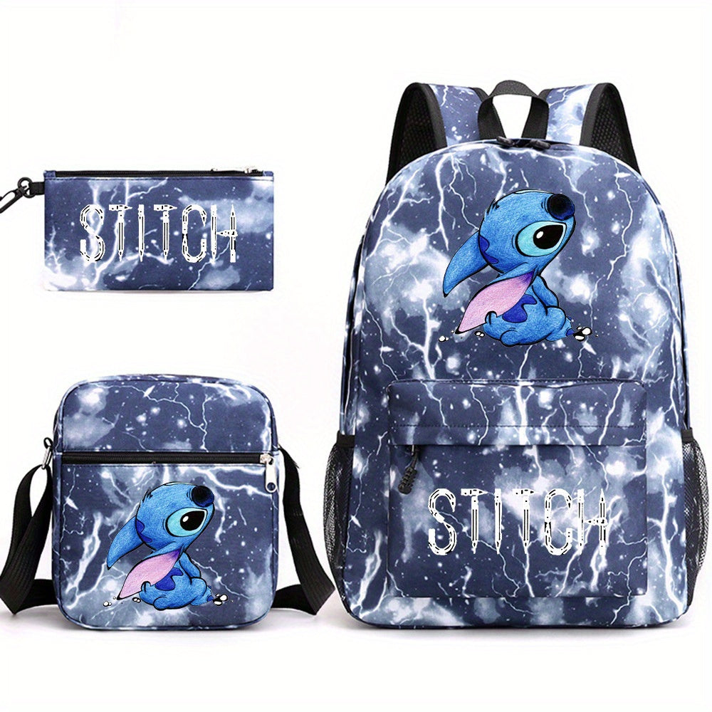 3-Piece Galaxy-Inspired Backpack Set with Character Design
