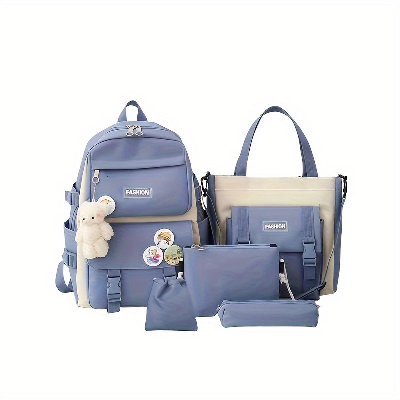 5-Piece Backpack Set with Minimalist Design – Includes Matching Accessories