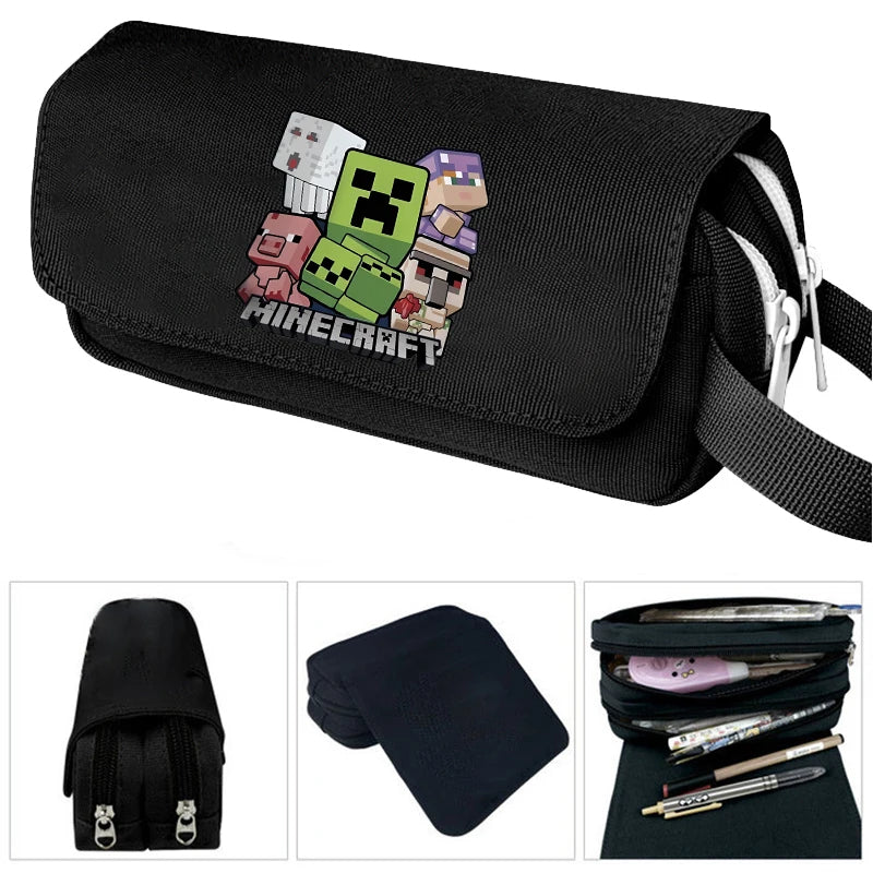 Minecraft Pencil Case – Flip Top Game Print Pen Pouch