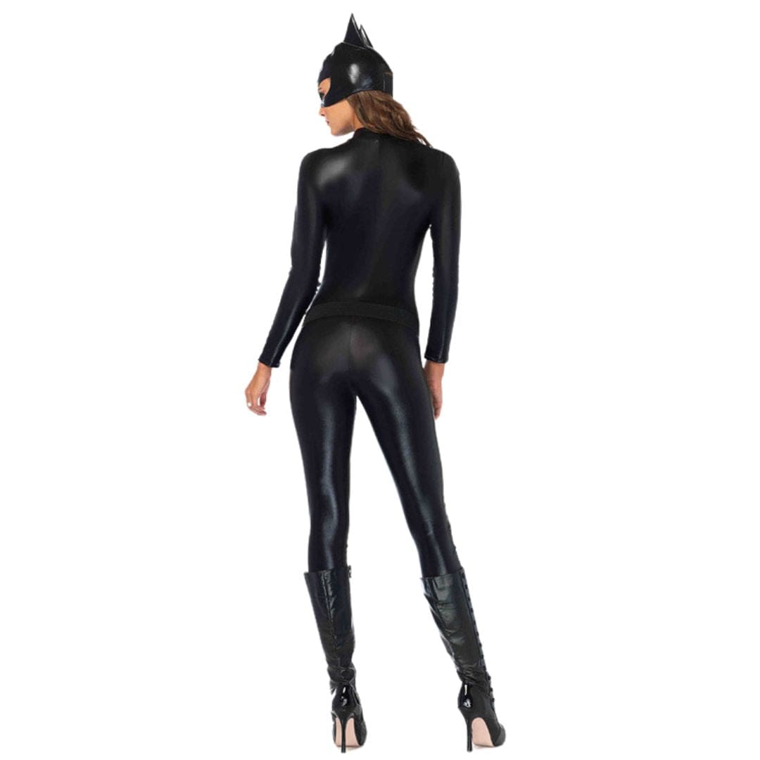Women’s Black Cat-Inspired Costume Jumpsuit with Mask