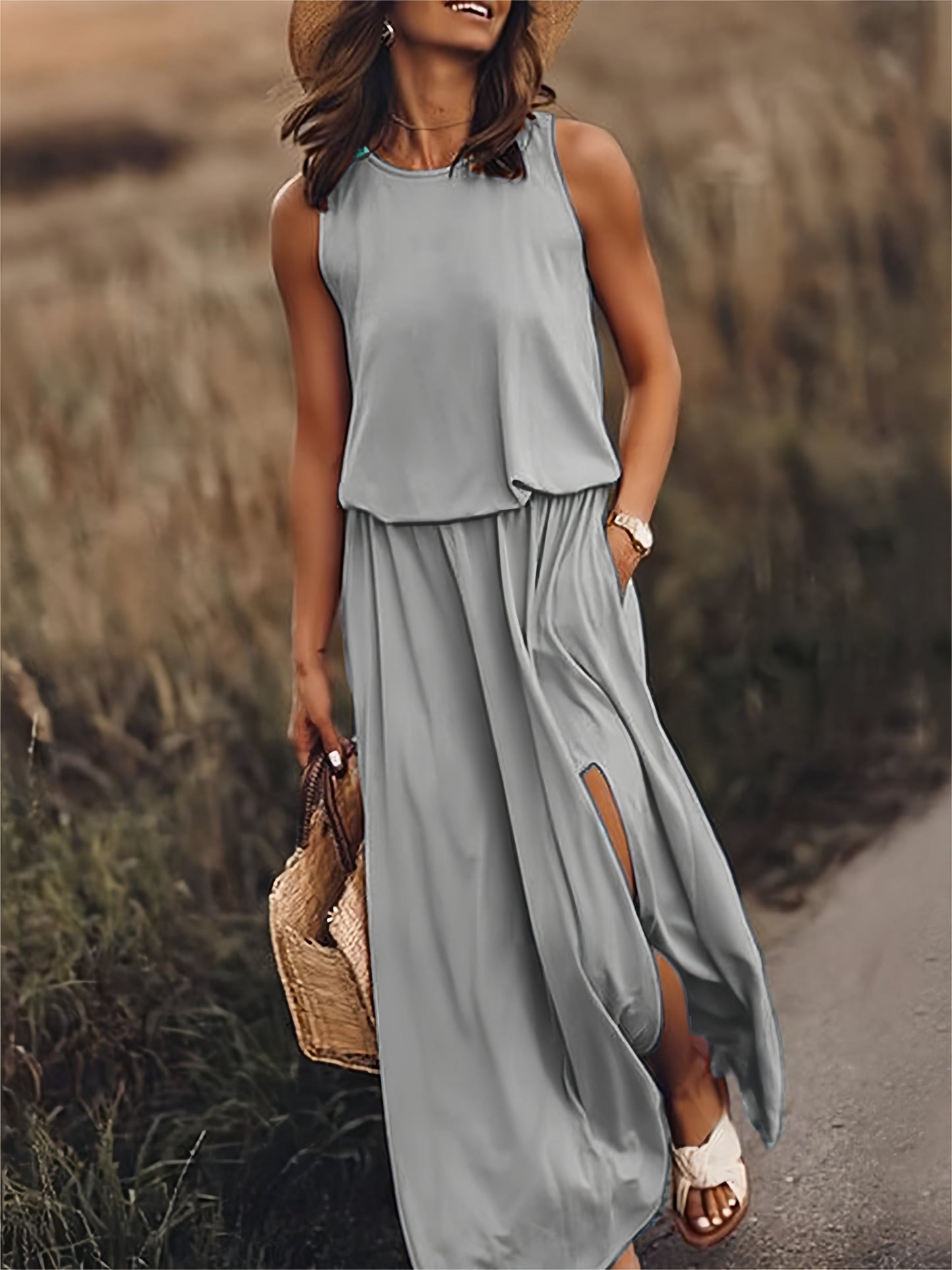 Elegant Boho Maxi Dress - Sleeveless & Stylish