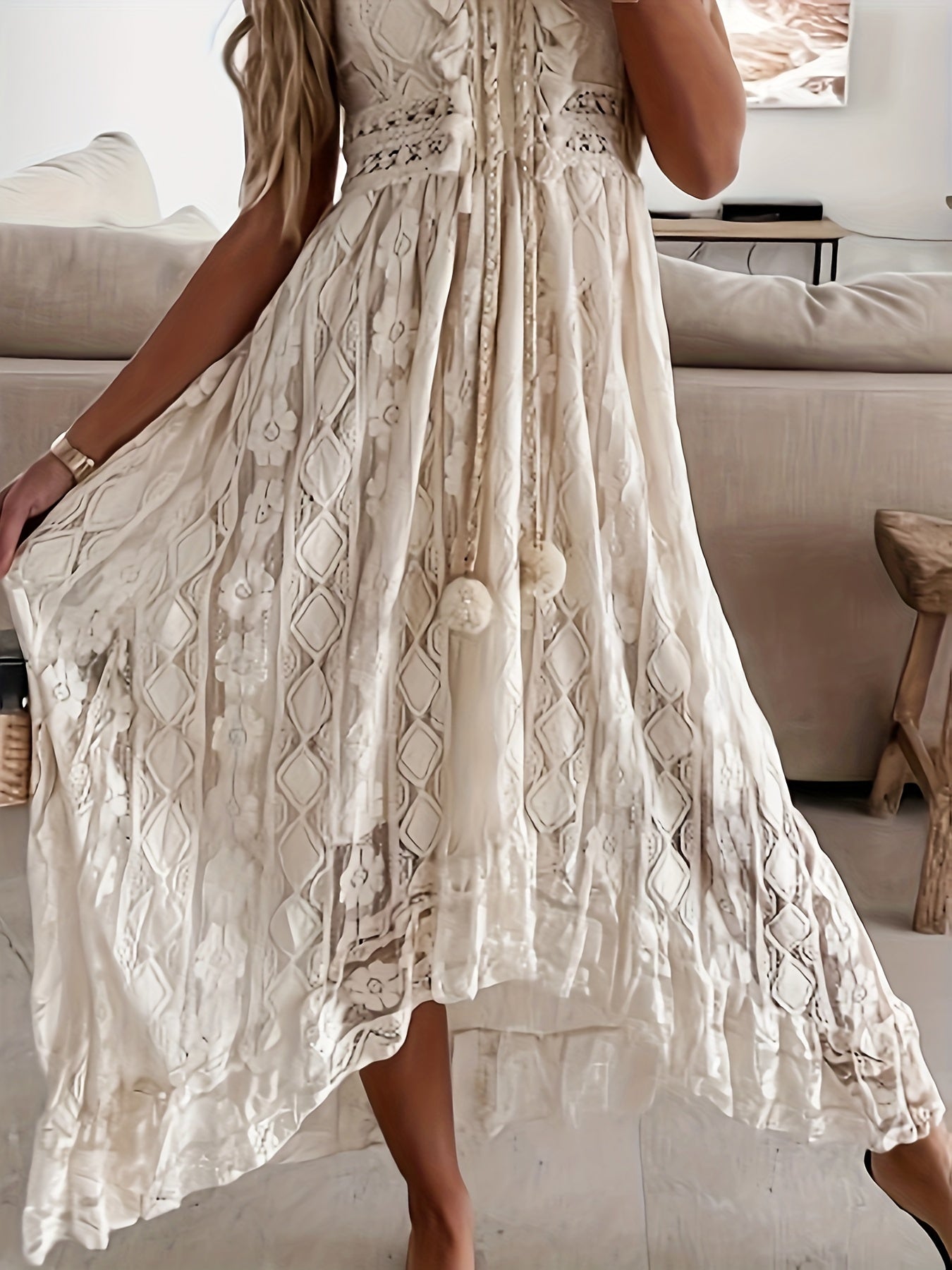 Cutout Maxi Dress with Tassels
