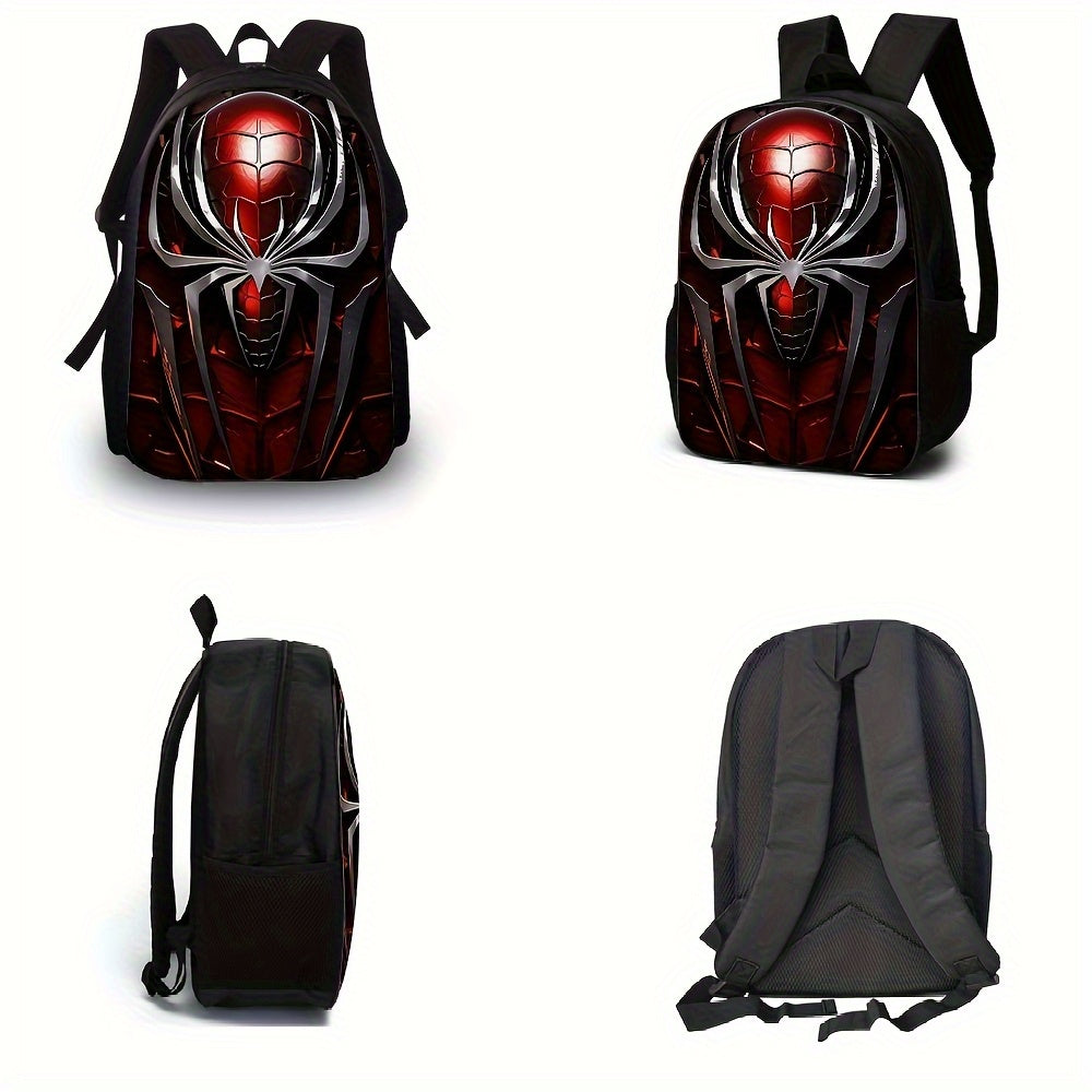 3-Piece Backpack Set with Red Spider Design