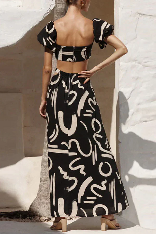 Chic Off-Shoulder Crop Top & Maxi Skirt Set