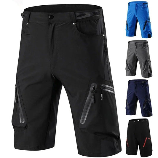 Men’s Mountain Bike Shorts with Zippered Pockets and Adjustable Waist