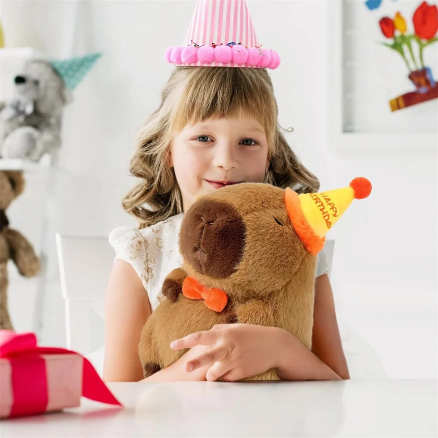 Capybara Plush Toy – Birthday Hat