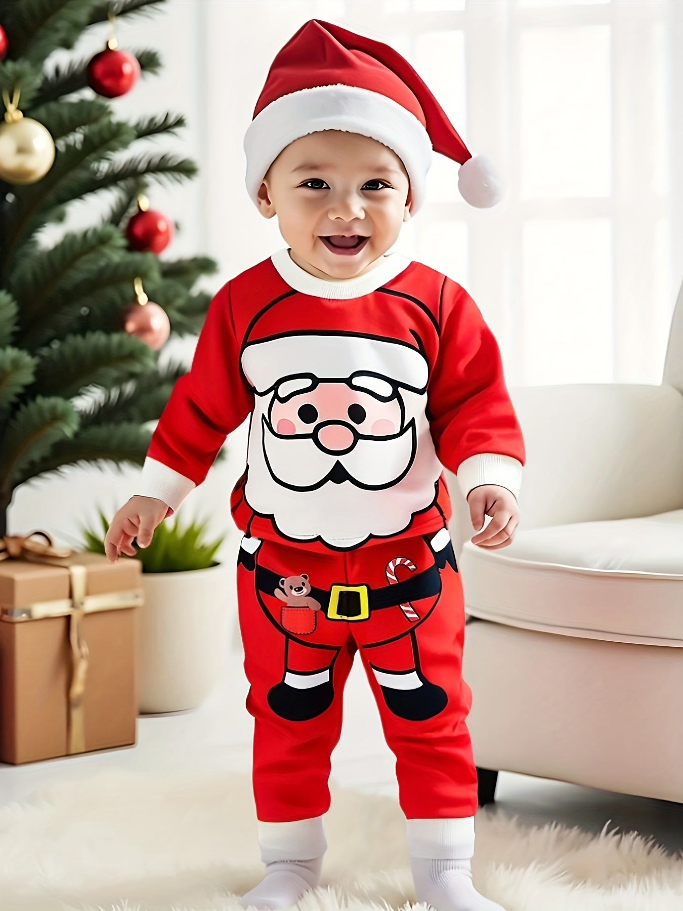 Baby Christmas Outfit – Long Sleeve Top and Pants Set