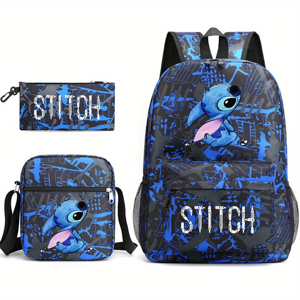 3-Piece Galaxy-Inspired Backpack Set with Character Design