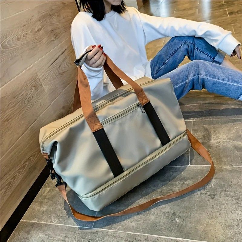 Multi-Pocket Casual Nylon Travel Tote Bag