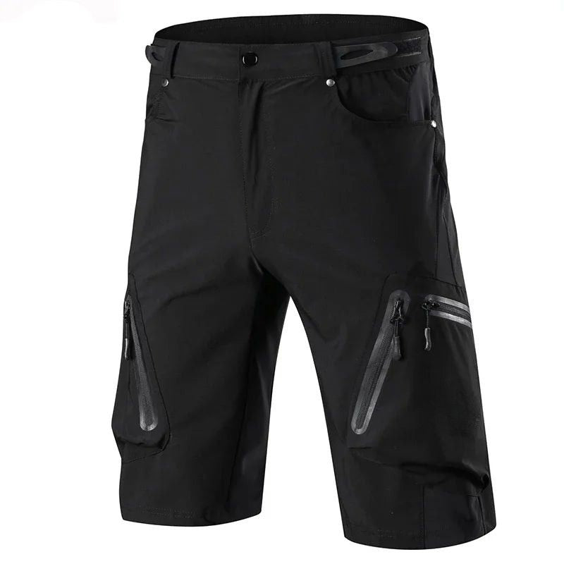 Men’s Mountain Bike Shorts with Zippered Pockets and Adjustable Waist