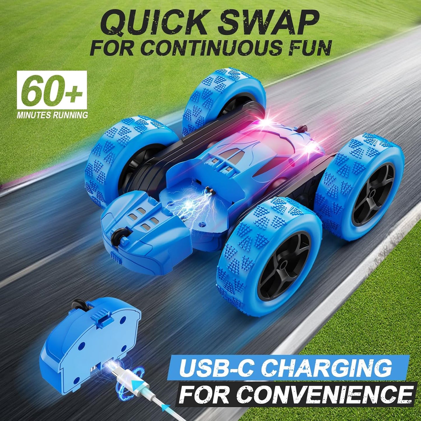 PowerFlip 360 – The All‑Terrain RC Stunt Car with Dual PowerSwap Batteries