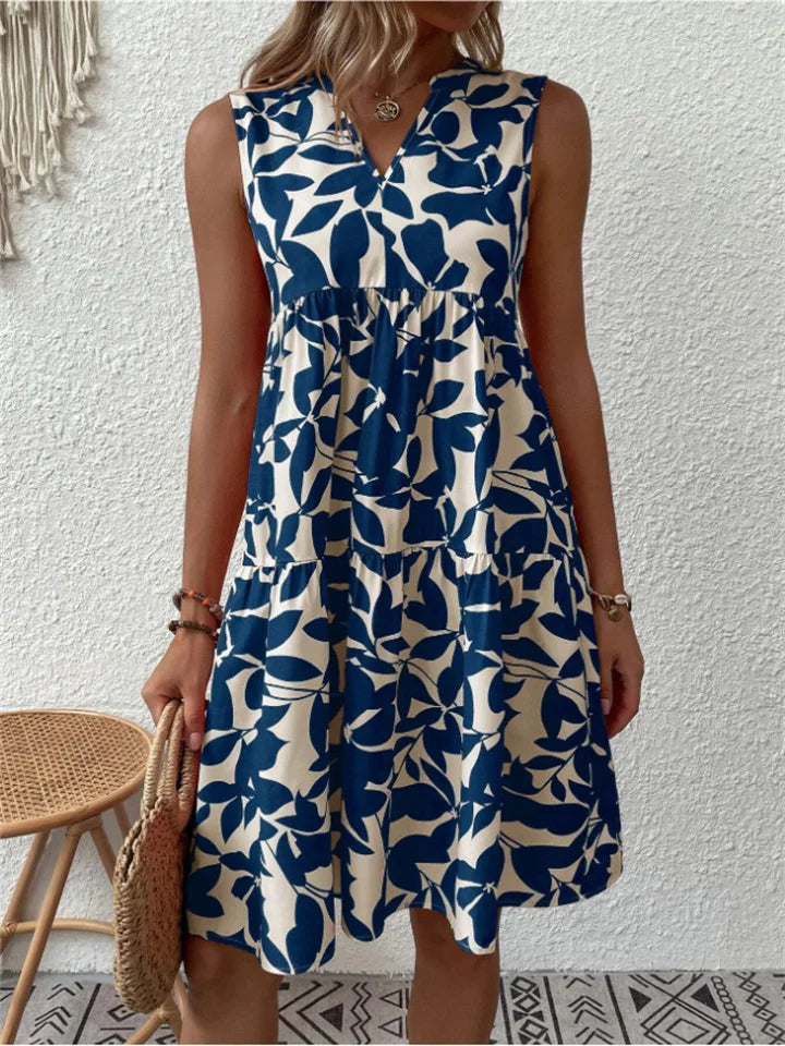 Women's Sleeveless Printed A-Line Summer Dress