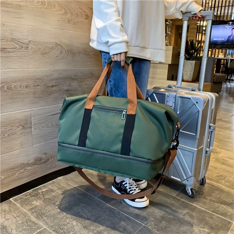 Multi-Pocket Casual Nylon Travel Tote Bag