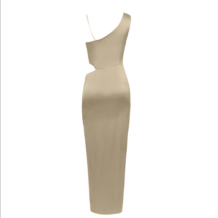 Chic Chocolate Brown Asymmetrical Maxi Dress