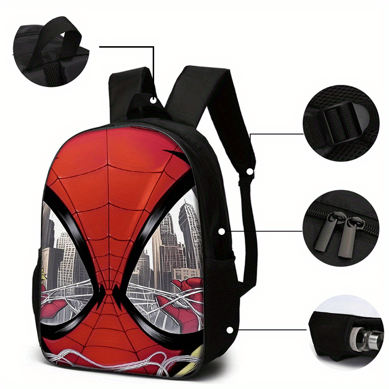 3-Piece Backpack Set with Red Web Design