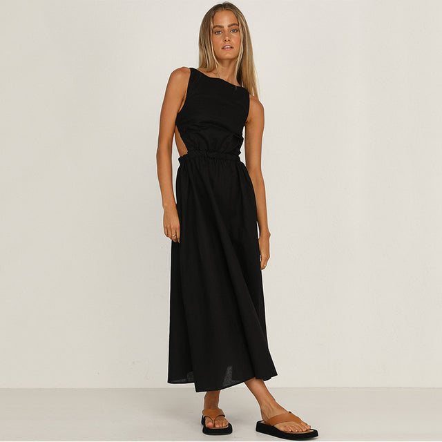 Chic Backless Maxi Dress for Elegance