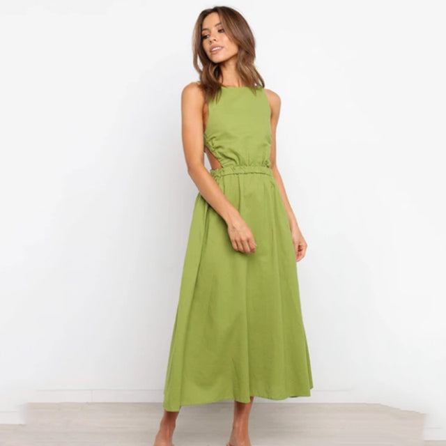 Chic Backless Maxi Dress for Elegance