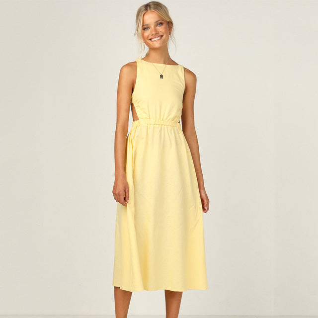 Chic Backless Maxi Dress for Elegance