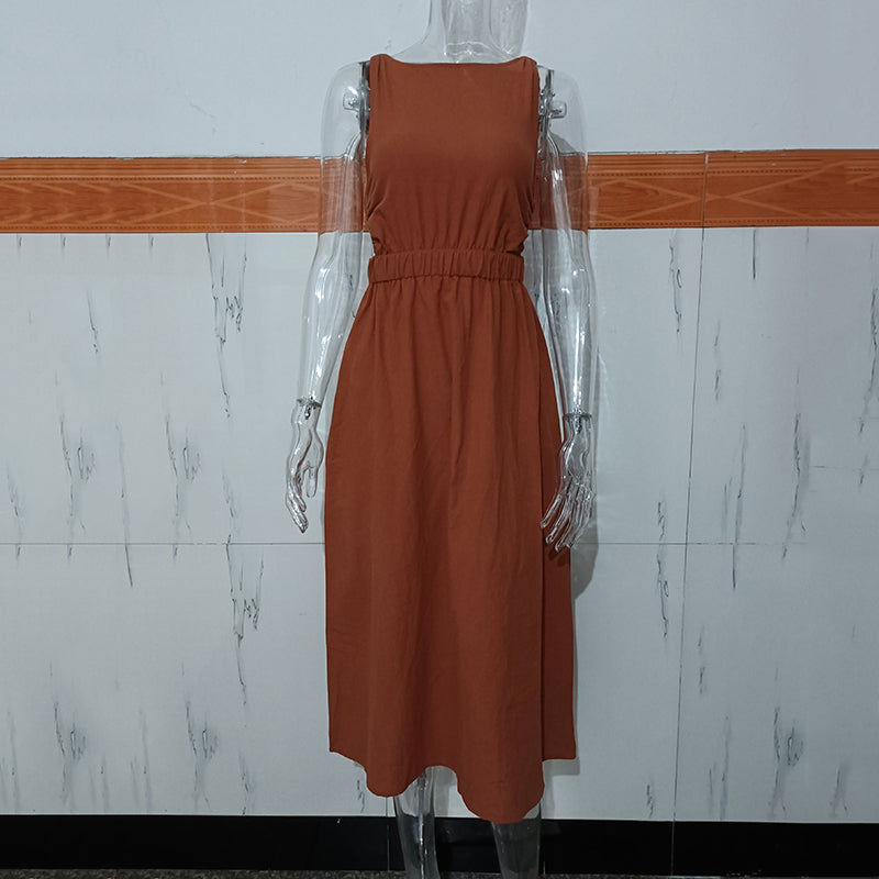 Chic Backless Maxi Dress for Elegance