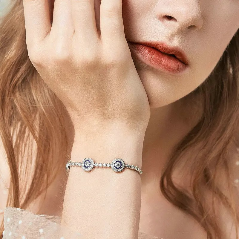 925 Sterling Silver Evil Eye Bracelet