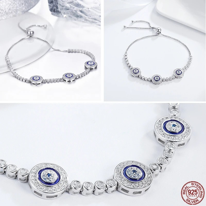 925 Sterling Silver Evil Eye Bracelet
