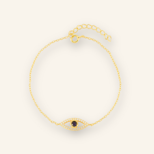 Sterling Silver Evil Eye Pendant Bracelet