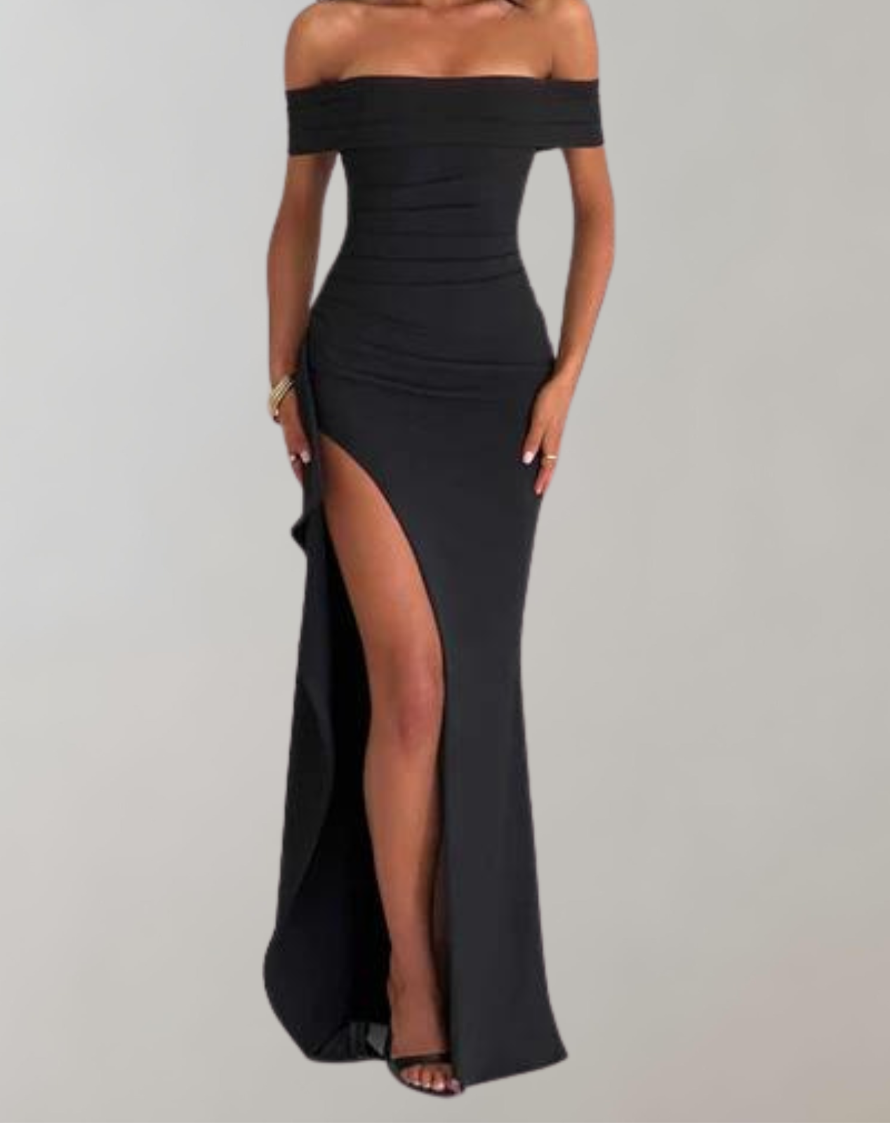 Òlivia Maxi Dress: Elegant Off-Shoulder Cocktail