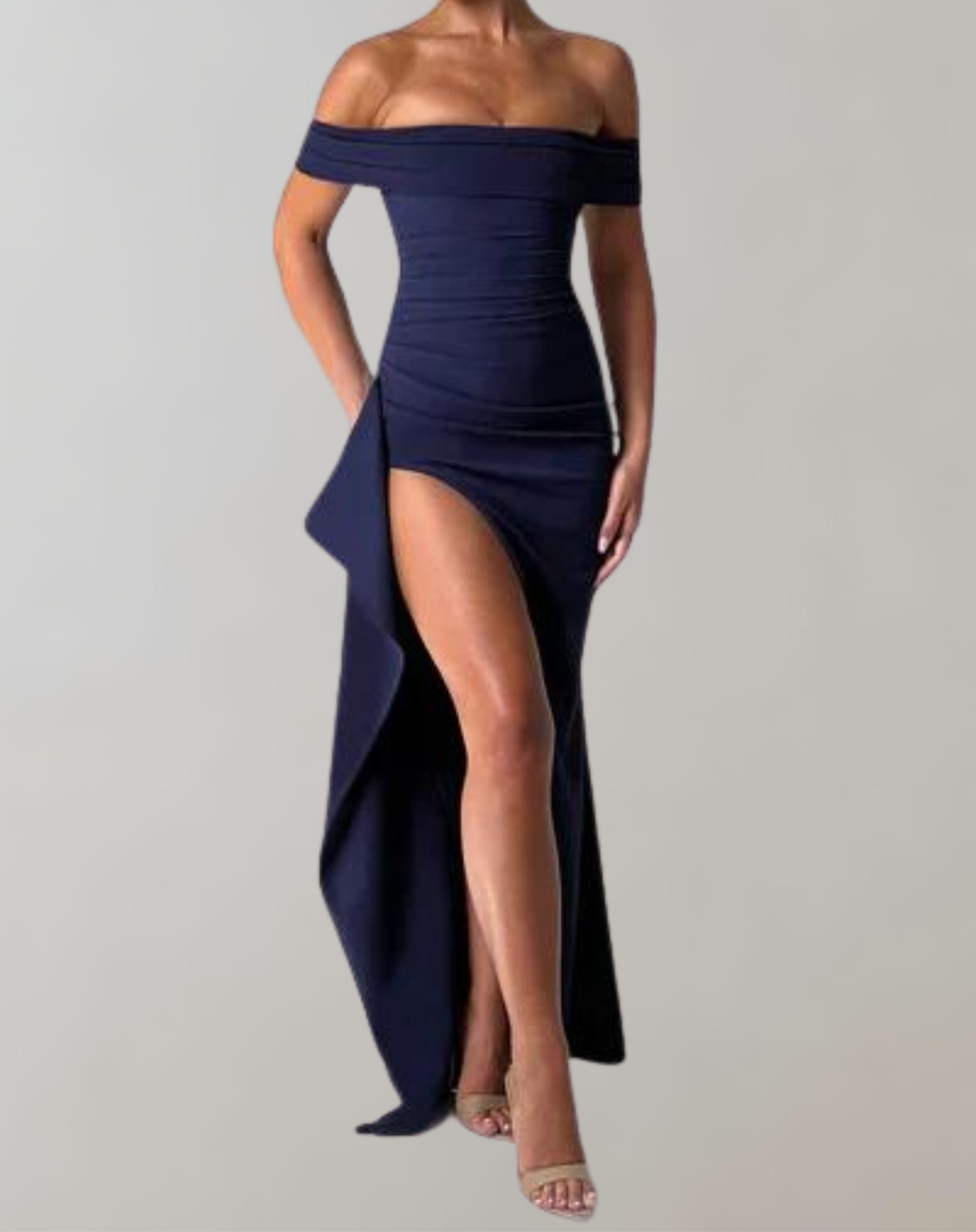 Òlivia Maxi Dress: Elegant Off-Shoulder Cocktail