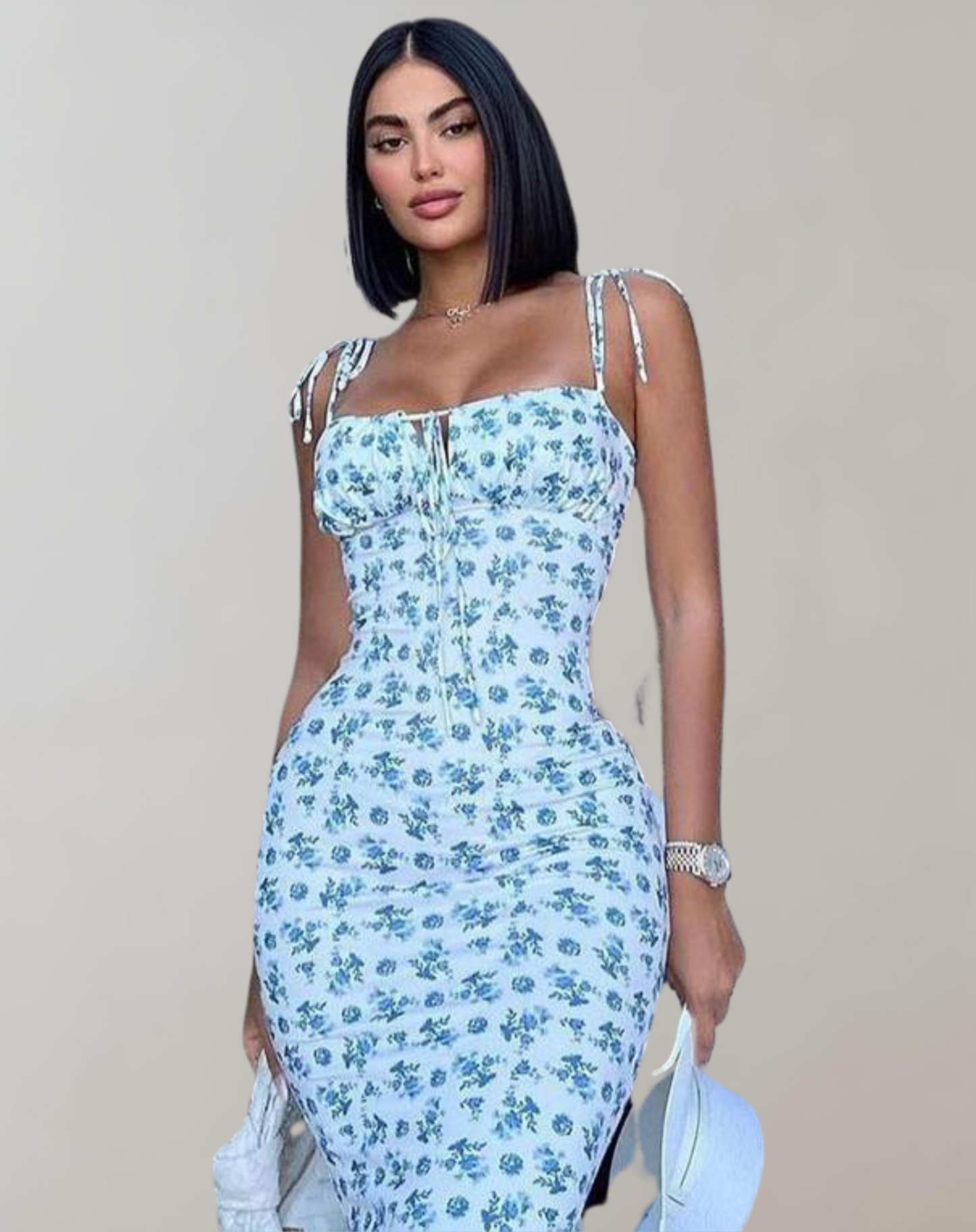 Chic Floral Print Maxi Dress - Vintage Elegance