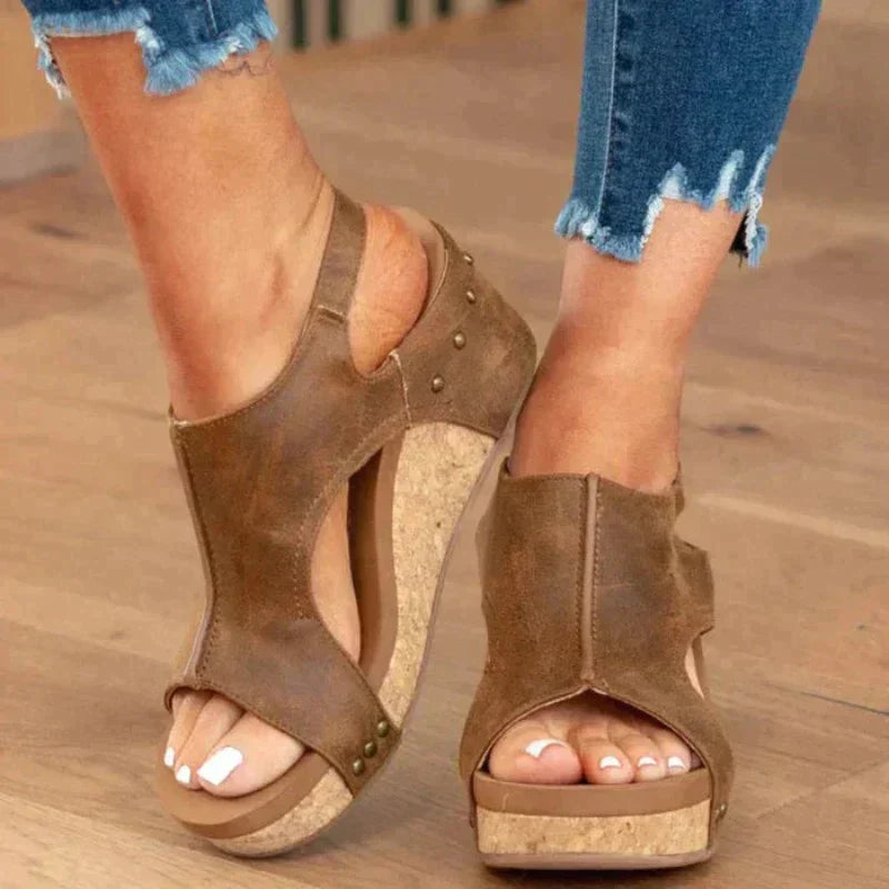 Women's Wedge Heel Sandals with Adjustable Straps