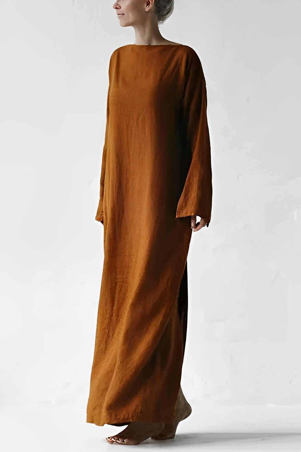 Chic Lightweight Linen Wrap Maxi Dress