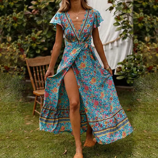 Chic Ruffled Maxi Dress for Summer Elegance
