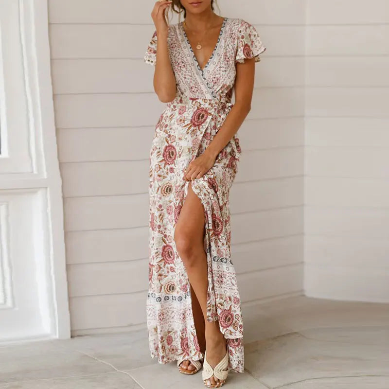 Chic Ruffled Maxi Dress for Summer Elegance