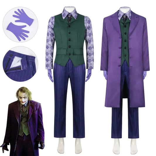 Adult Joker Cosplay Costume Set with Coat
