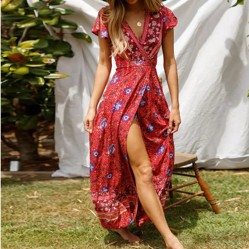 Chic Ruffled Maxi Dress for Summer Elegance