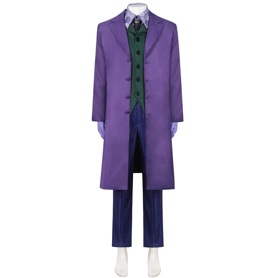 Adult Joker Cosplay Costume Set with Coat