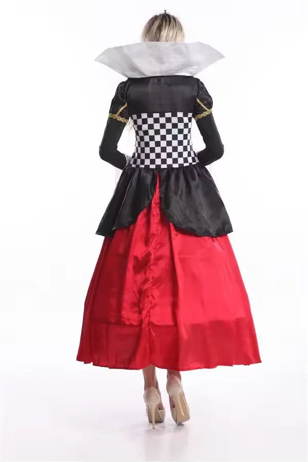 Halloween Alice in Wonderland Red Queen Cosplay Costume Dress