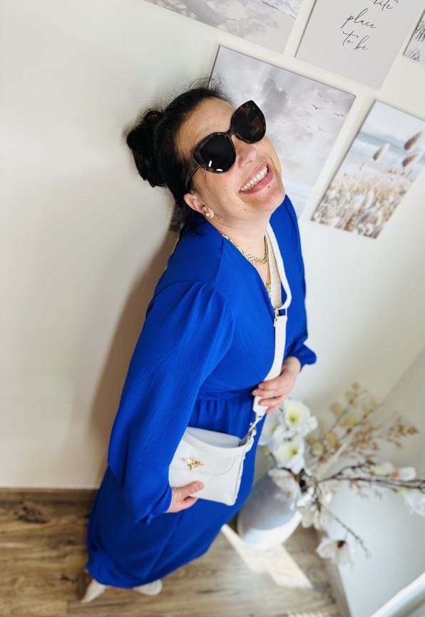 Elegant Long Dress with Tailored Belt