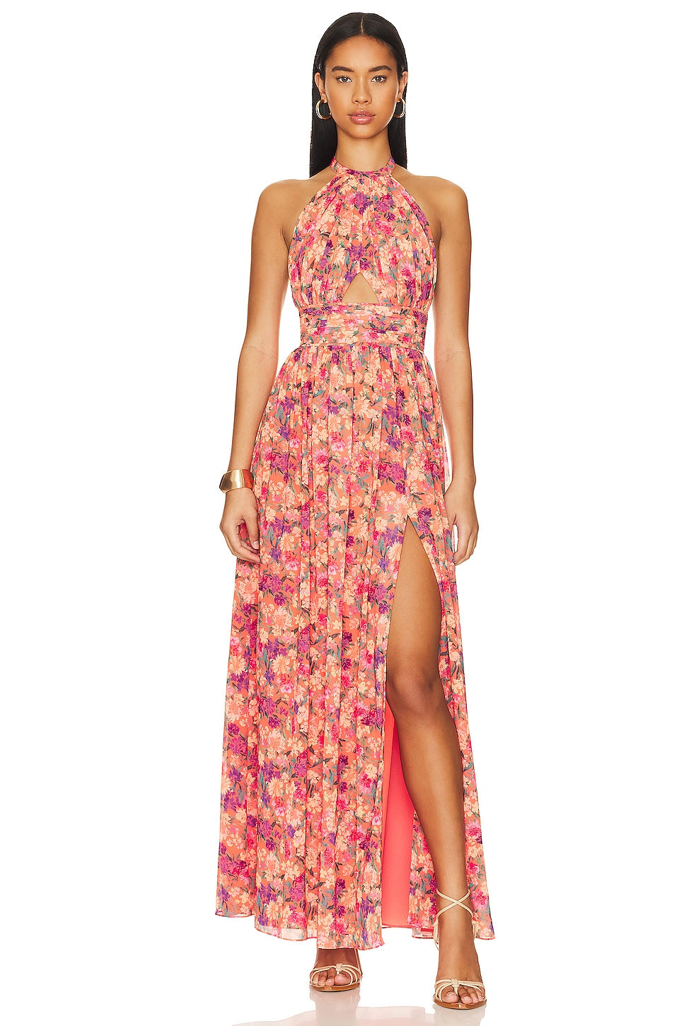 Chic Sleeveless Printed Long Dress