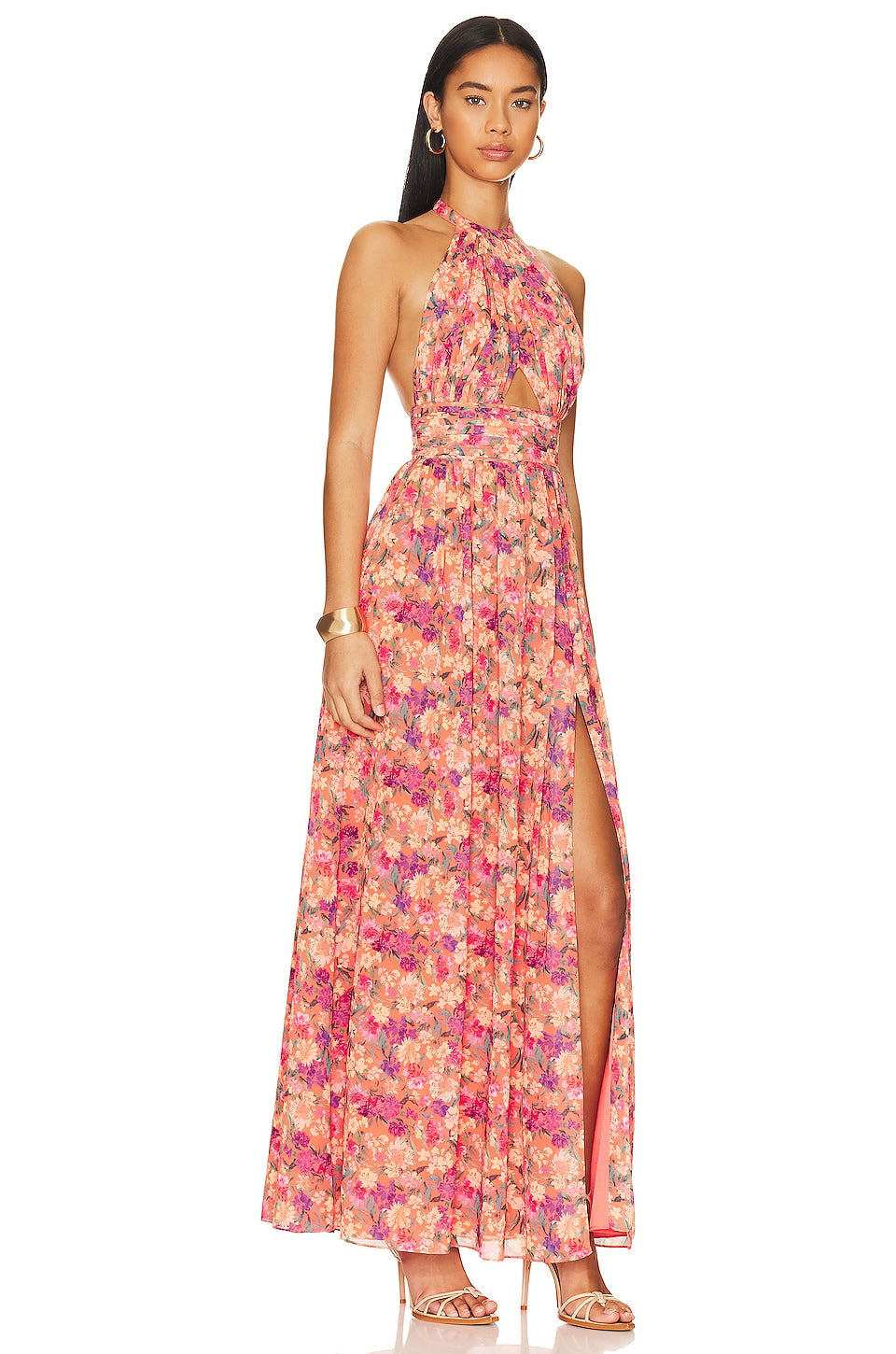 Chic Sleeveless Printed Long Dress
