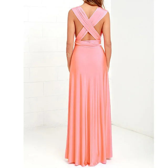 Versatile Floor-Length Bridesmaid Dress