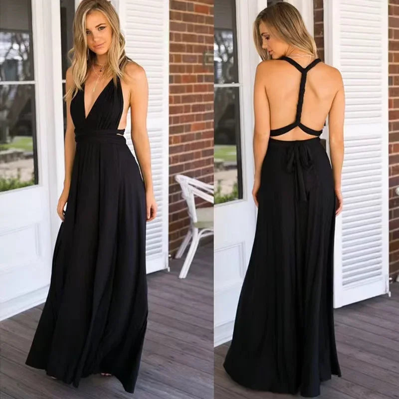 Versatile Floor-Length Bridesmaid Dress