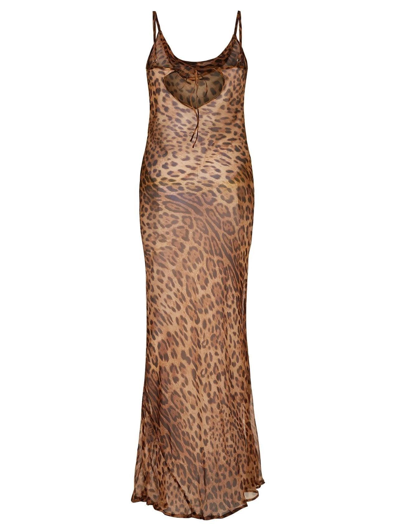 Bold Leopard Print Spaghetti Maxi Dress