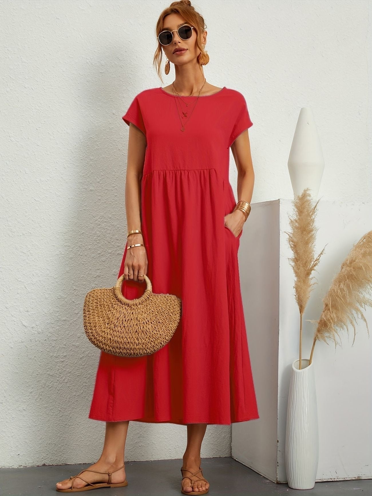 Chic Spring Camille Round Neck Dress