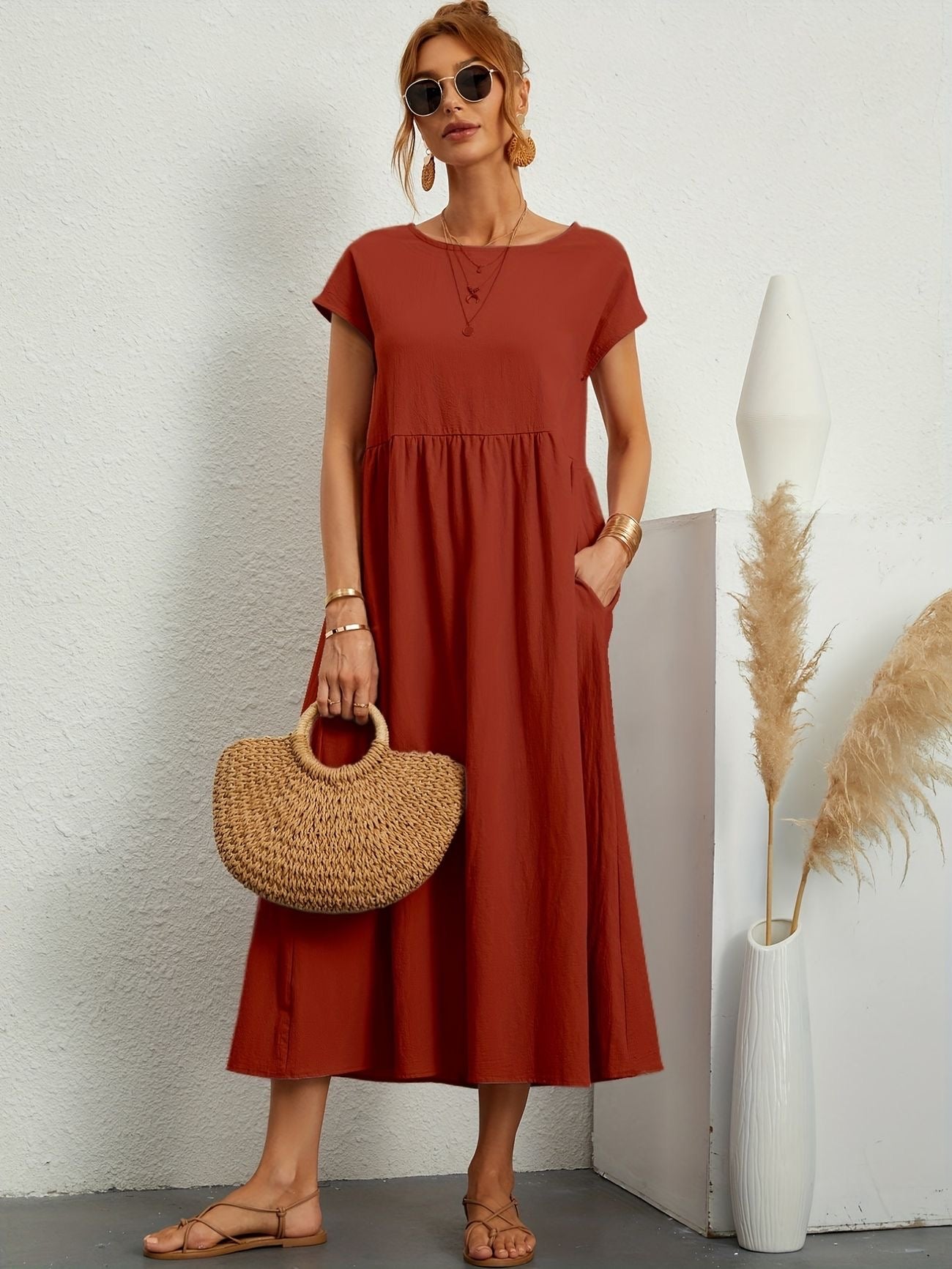 Chic Spring Camille Round Neck Dress