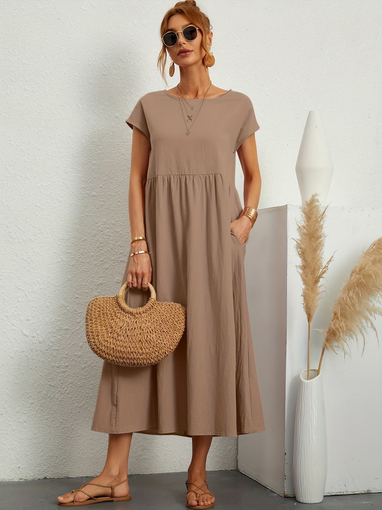 Chic Spring Camille Round Neck Dress
